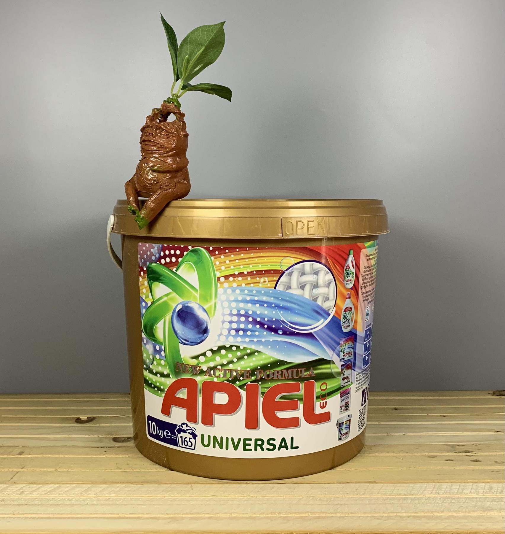 Сипучий безфосфатний порошок у відрі Apiel Universal - 10 кг. 165 прань.