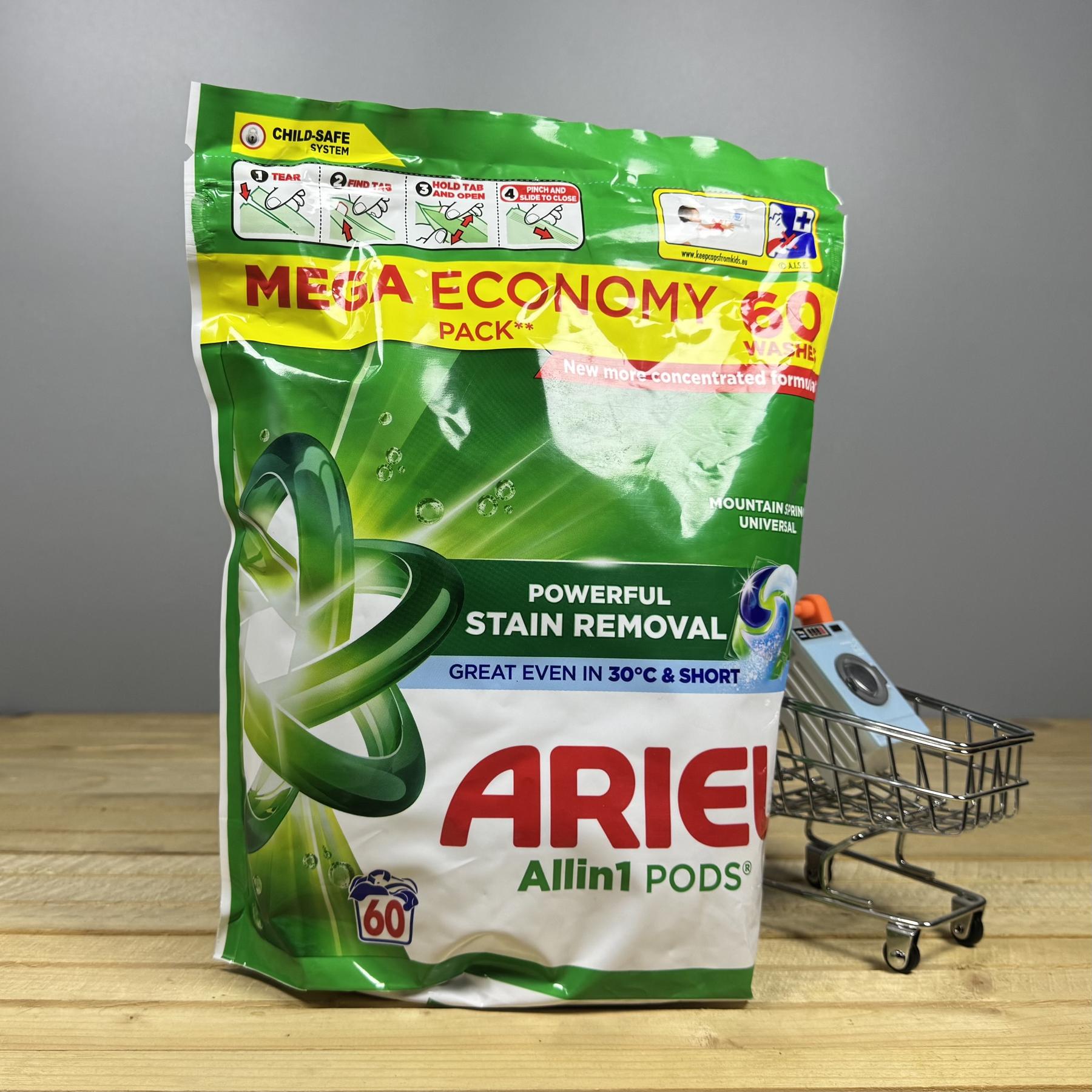 Універсальні капсули для прання ARIEL Pods 4 - компонентні All-in-1 Stain Removal - 60 шт.