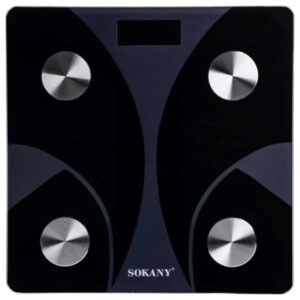 Смарт ваги електронні Sokany 26х26 см до 180 кг з Bluetooth Чорний SK-19029B